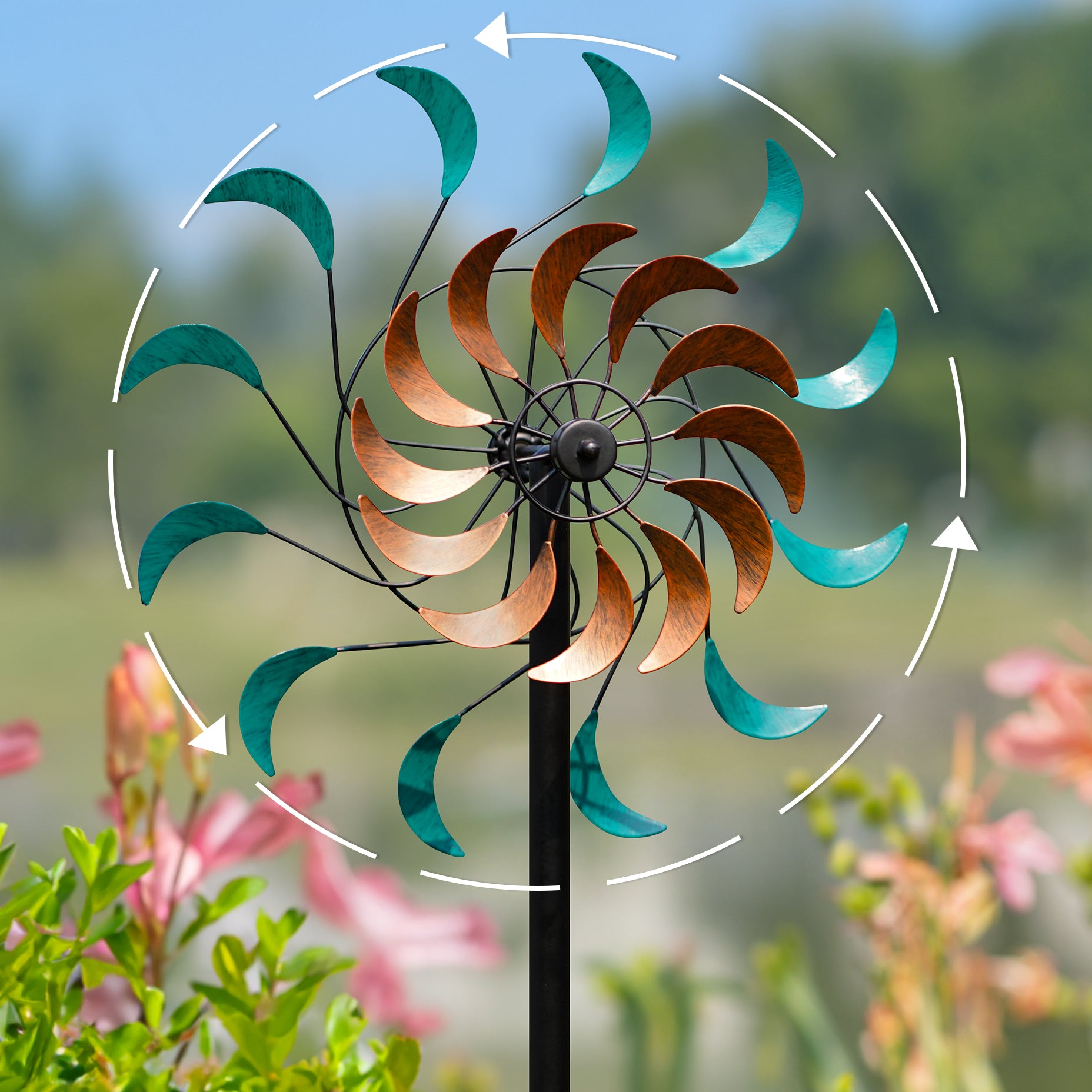 Lunar Phases Wind Spinner – Cyan Oasis