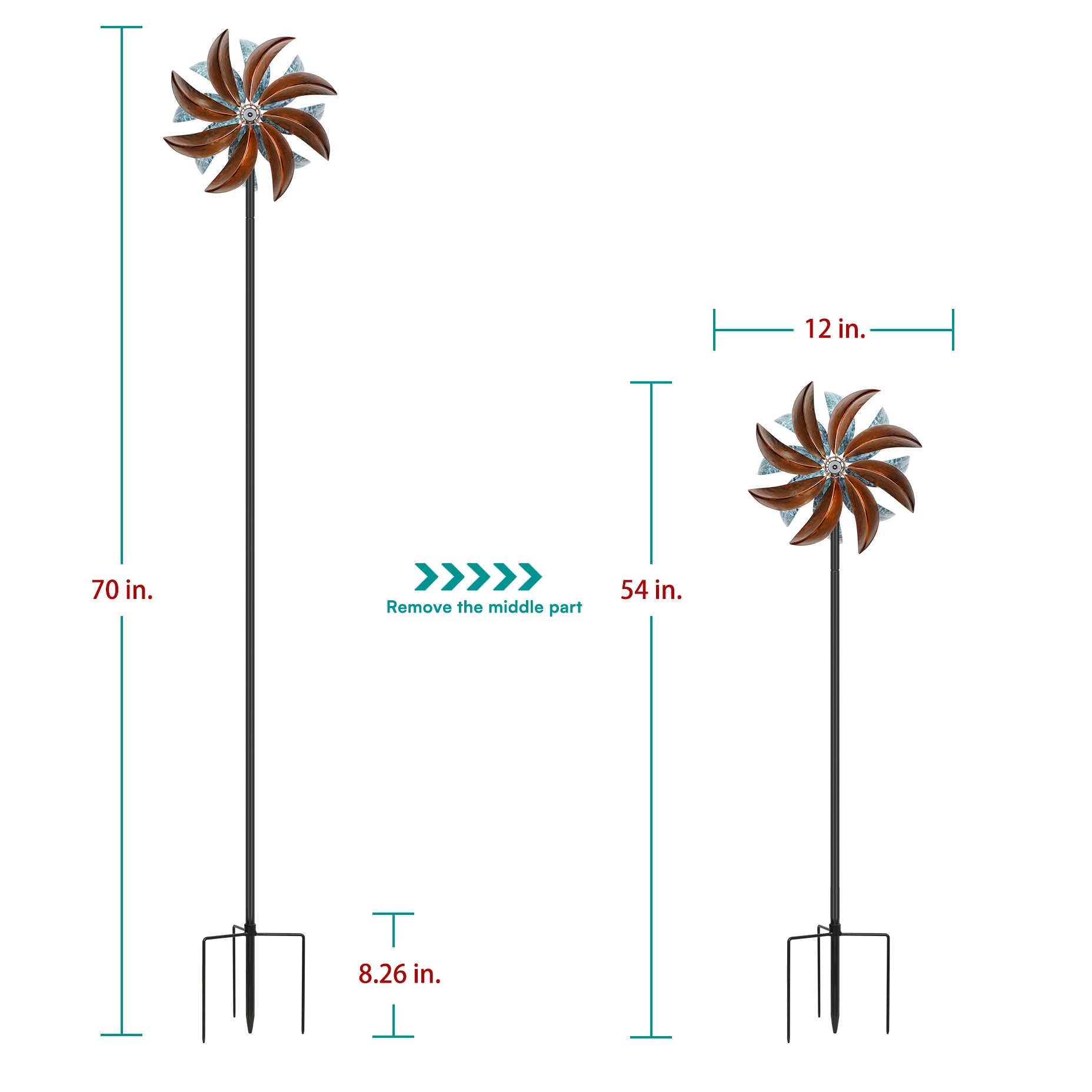 whirli gigs for yard 70 inches height 54 inches height