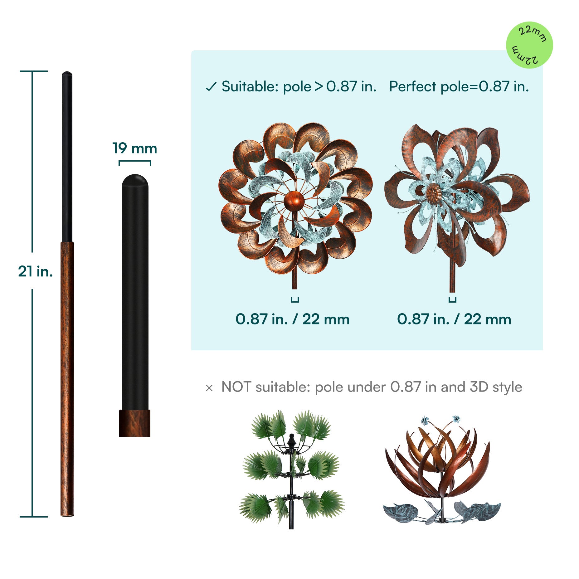 wind spinner pole