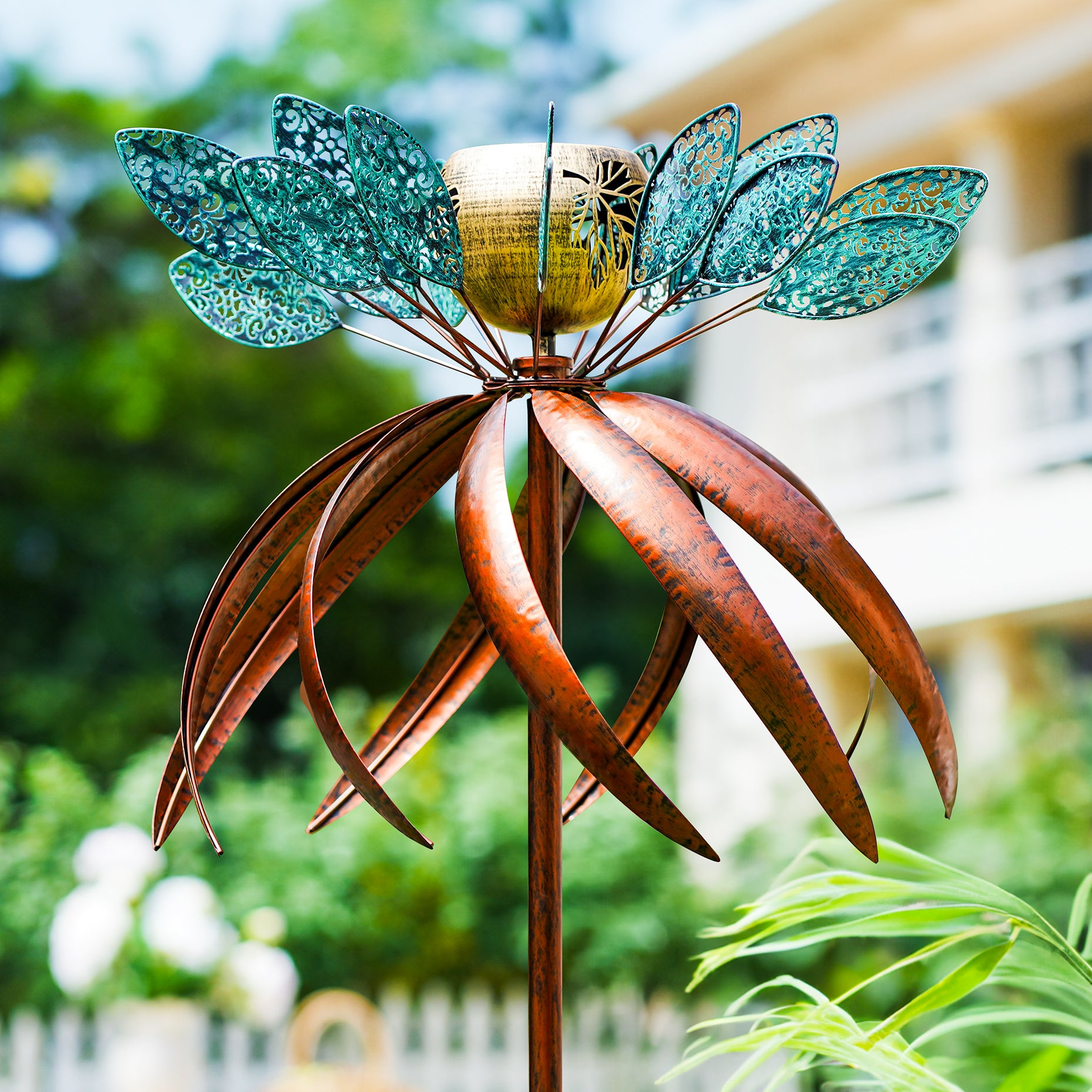 Aria Flutter Solar Wind Spinner – Cyan Oasis