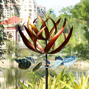 Wind wheel decorative plug Flower made of metal