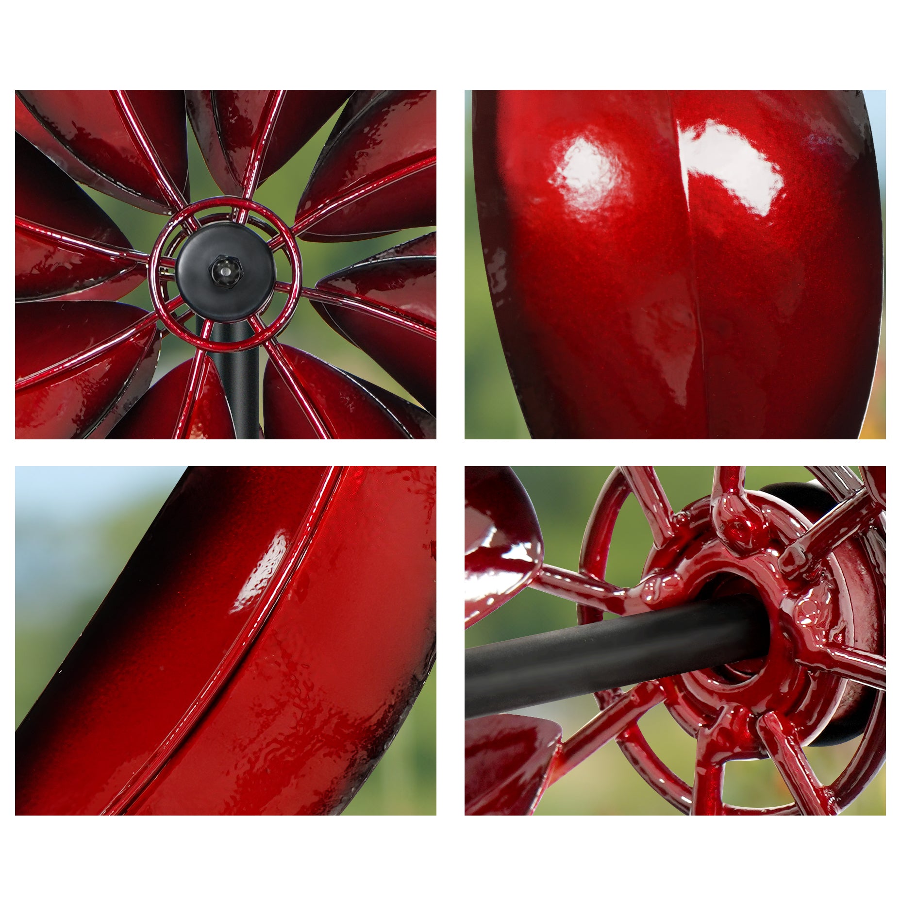 detials of Cyan Oasis small size wind spinner in red color