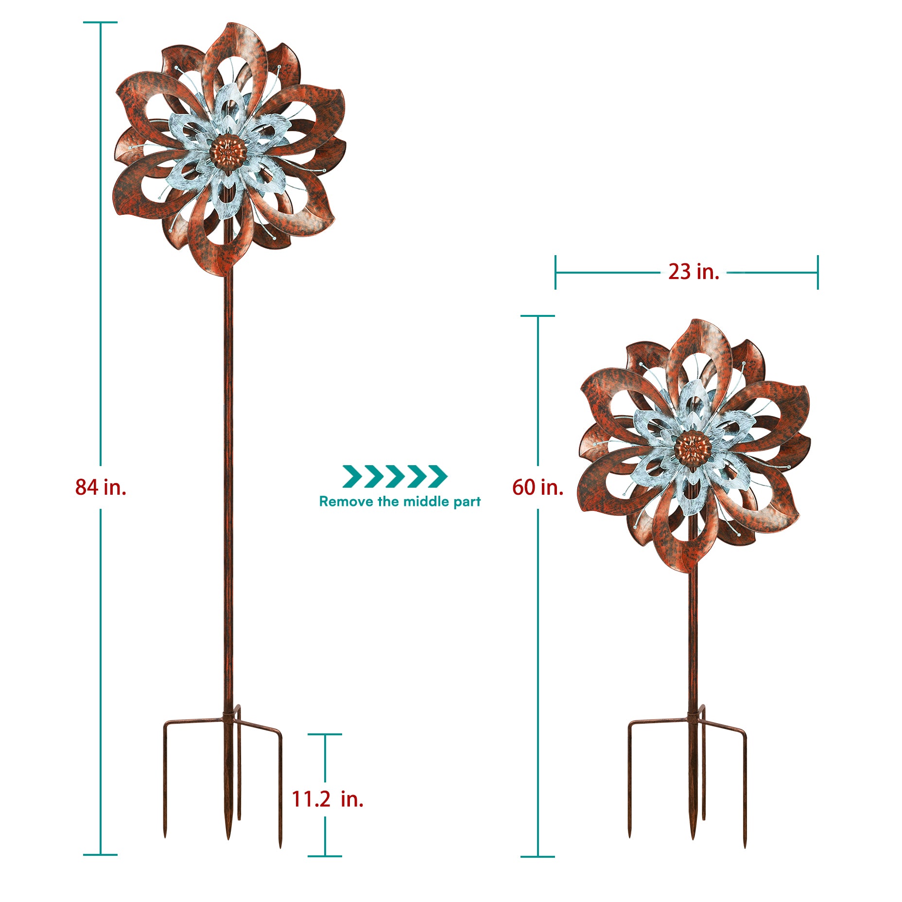 yard spinners outdoor 84 INCHES large sculpture, 23 INCHES width