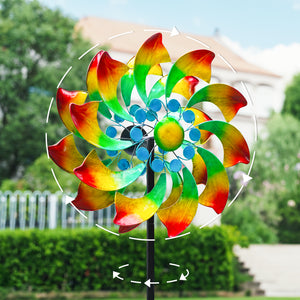 yard windmills spinners metal can rotate in all ways.